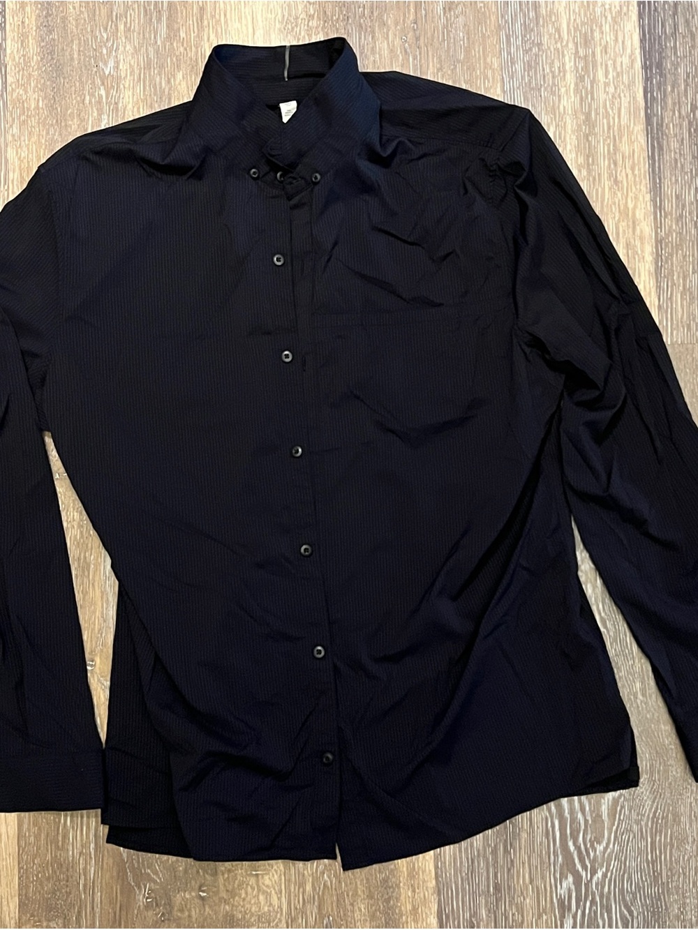 lululemon athletica Men's Black Pinstripe Dress Shirt